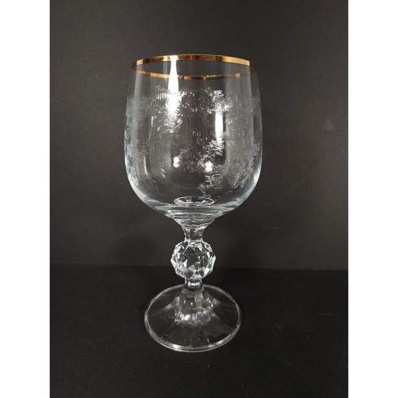 Bohemia Crystal Dining 4 Vtg Bohemia Crystal Queens Lace Etched